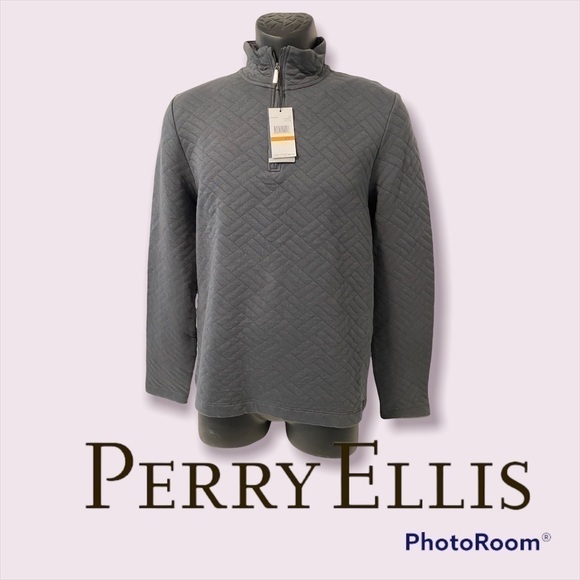 𝅺nwt, Perry Ellis Quilted 1/4 Zip, long Sleeve - Picture 1 of 8